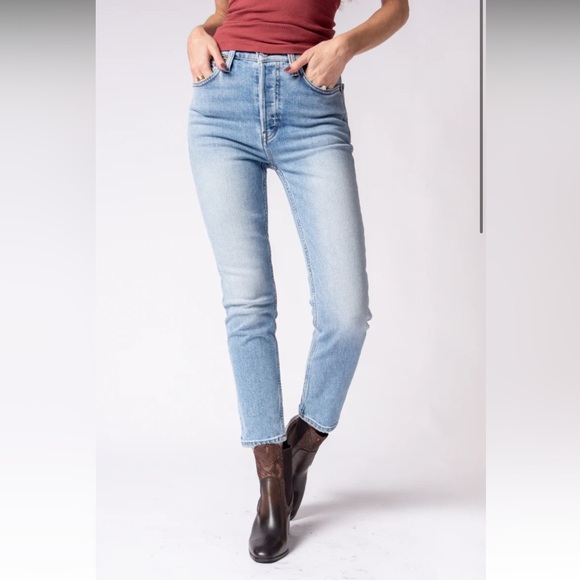 RE/DONE 90s Ankle Crop Jeans in Hazey Indigo Size 26 - Picture 2 of 13
